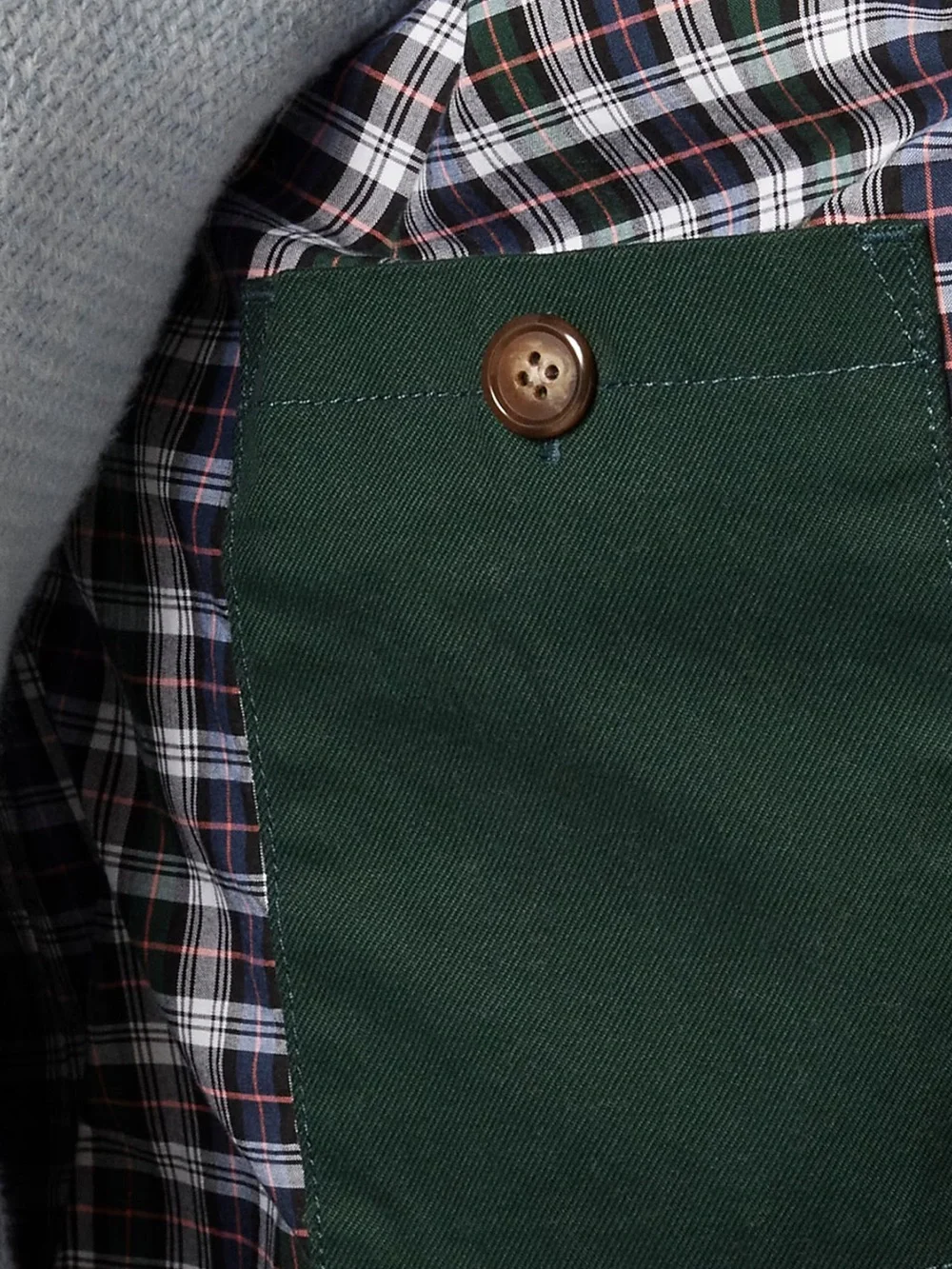 J.Crew NWT Forest Green Harrington Jacket Medium Plaid Lined Cotton Zip